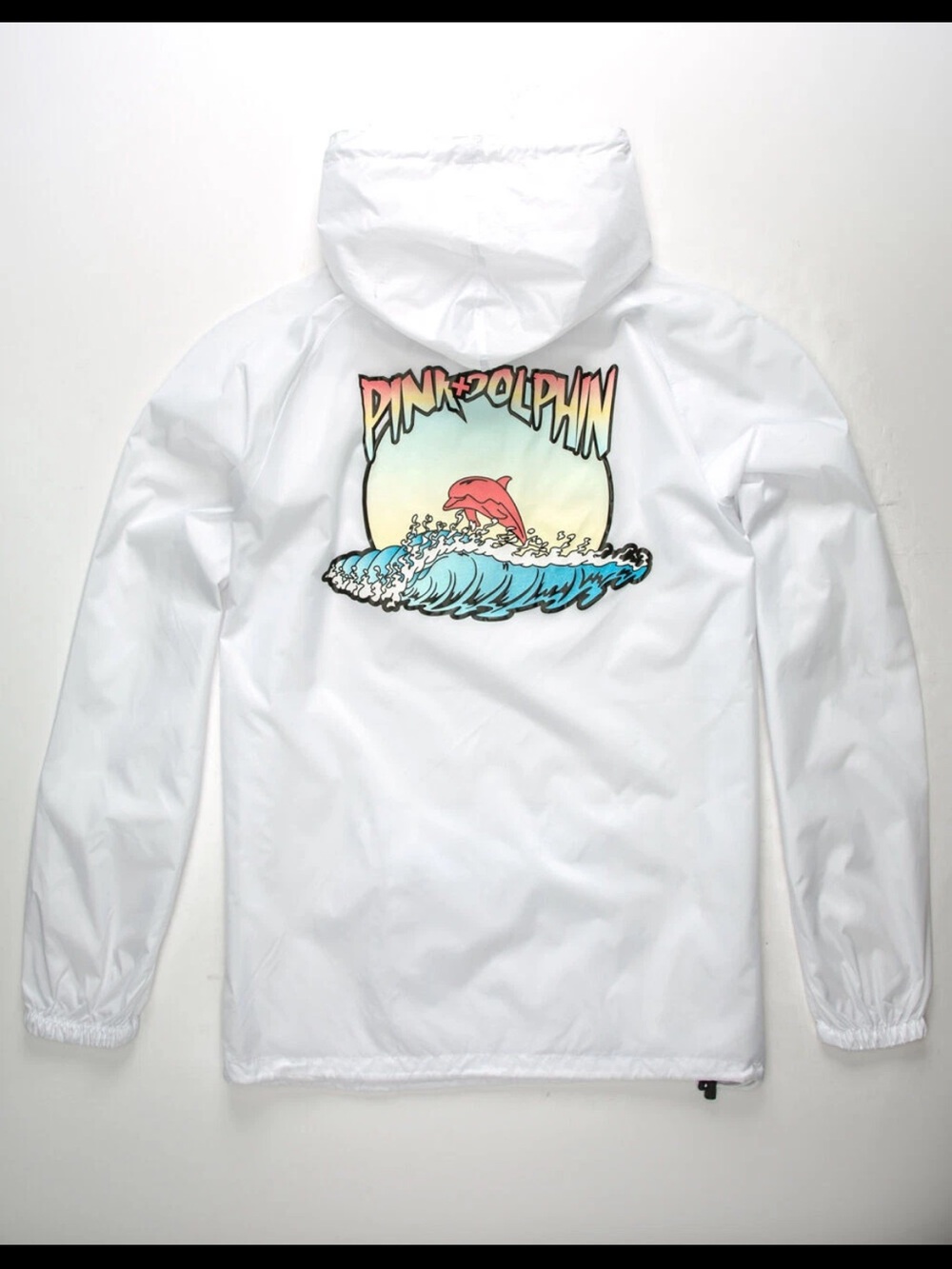 Pink Dolphin White Hooded Windbreaker